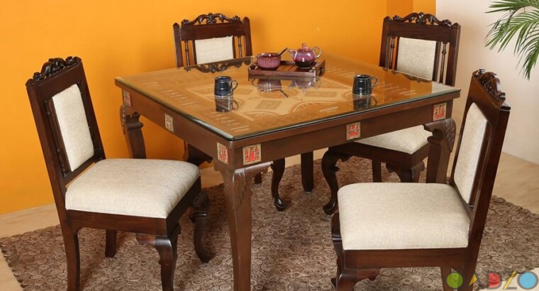 Timeless Beauty : Teak Wood 4 – Seater Dining Table –